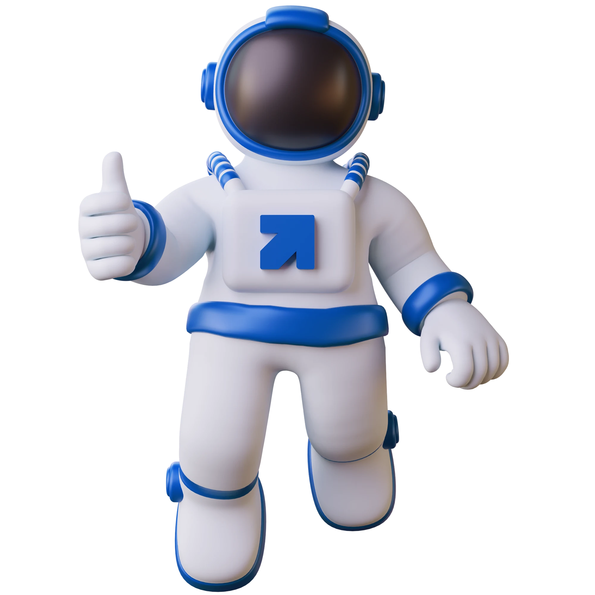Zimbabwe Handei Digital astronaut mascot giving thumbs up in space